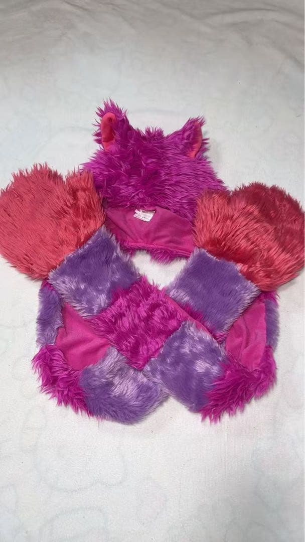 ディズニー　チャシャ猫　ファンキャップマフラー