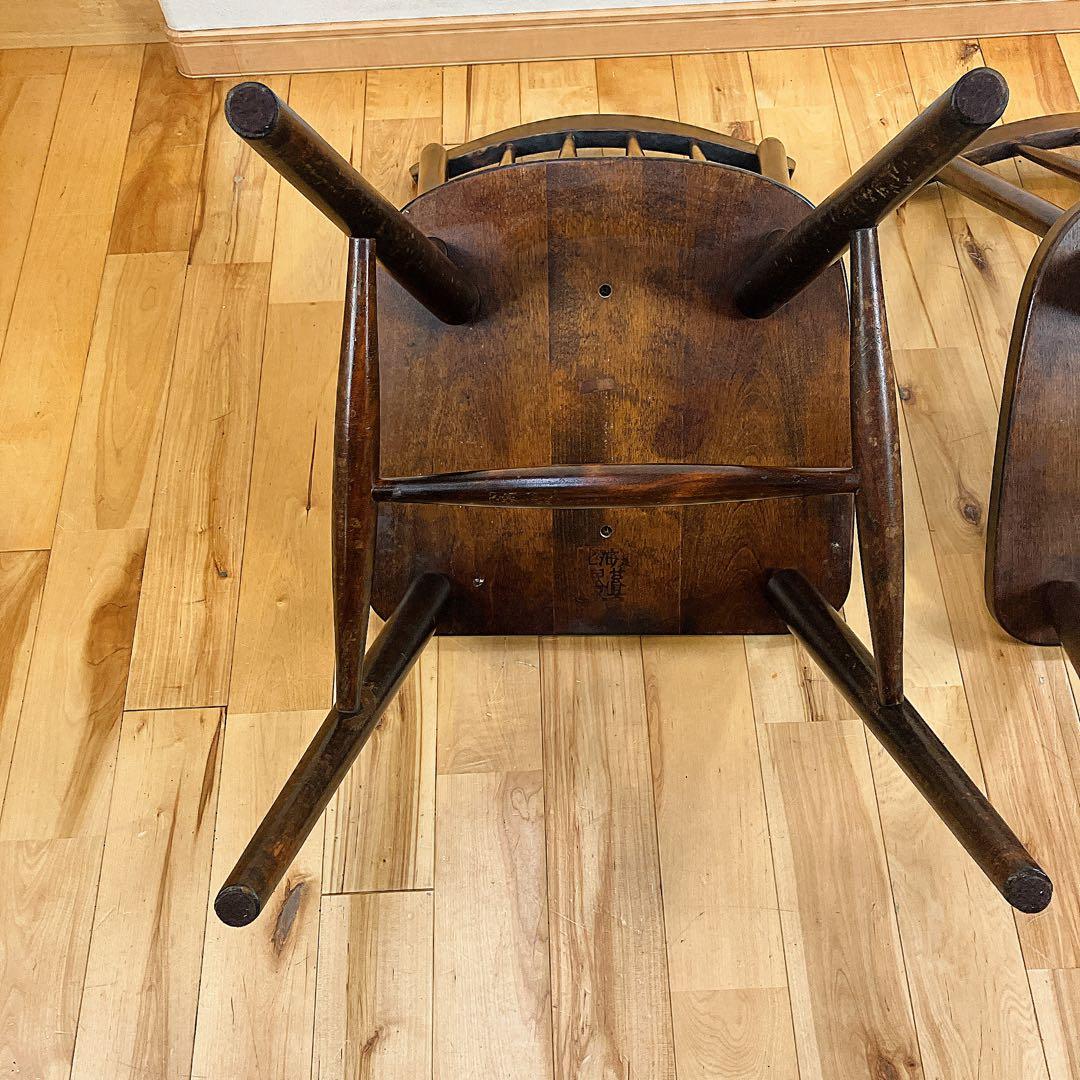 本物志向　北海道民芸家具　ダイニングチェア　ウィンザーチェア　樺材　廃盤　2脚