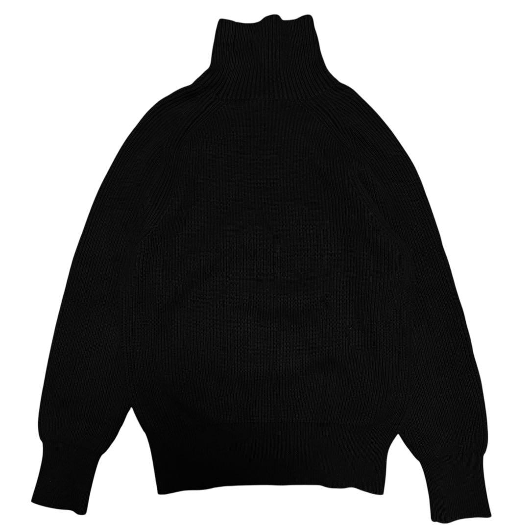 CABaN コットンカシミヤアゼ ハイネックプルオーバー ブラック メンズ L