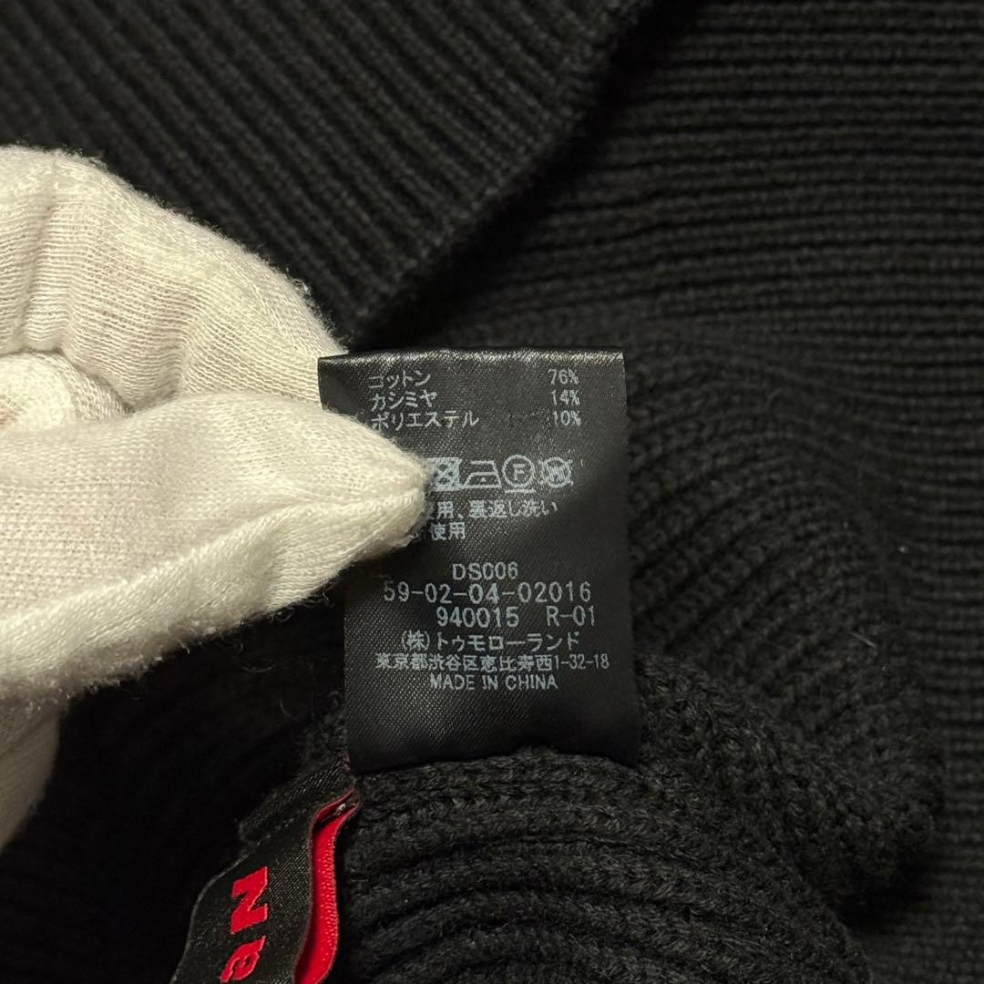 CABaN コットンカシミヤアゼ ハイネックプルオーバー ブラック メンズ L