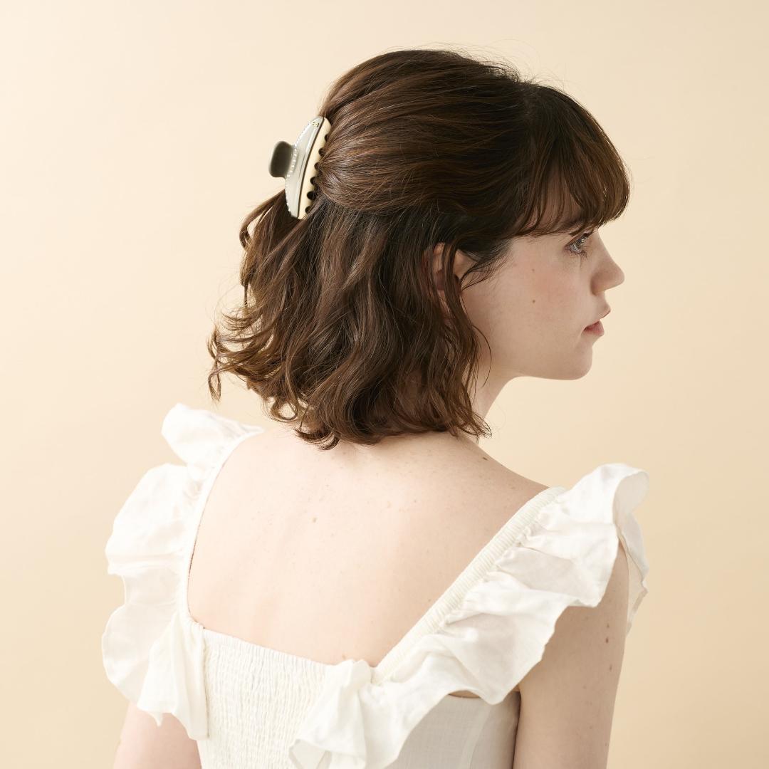 ☆新品☆アレクサンドルドゥパリ●クリスタル付きヘア クリップ/ホワイト/M