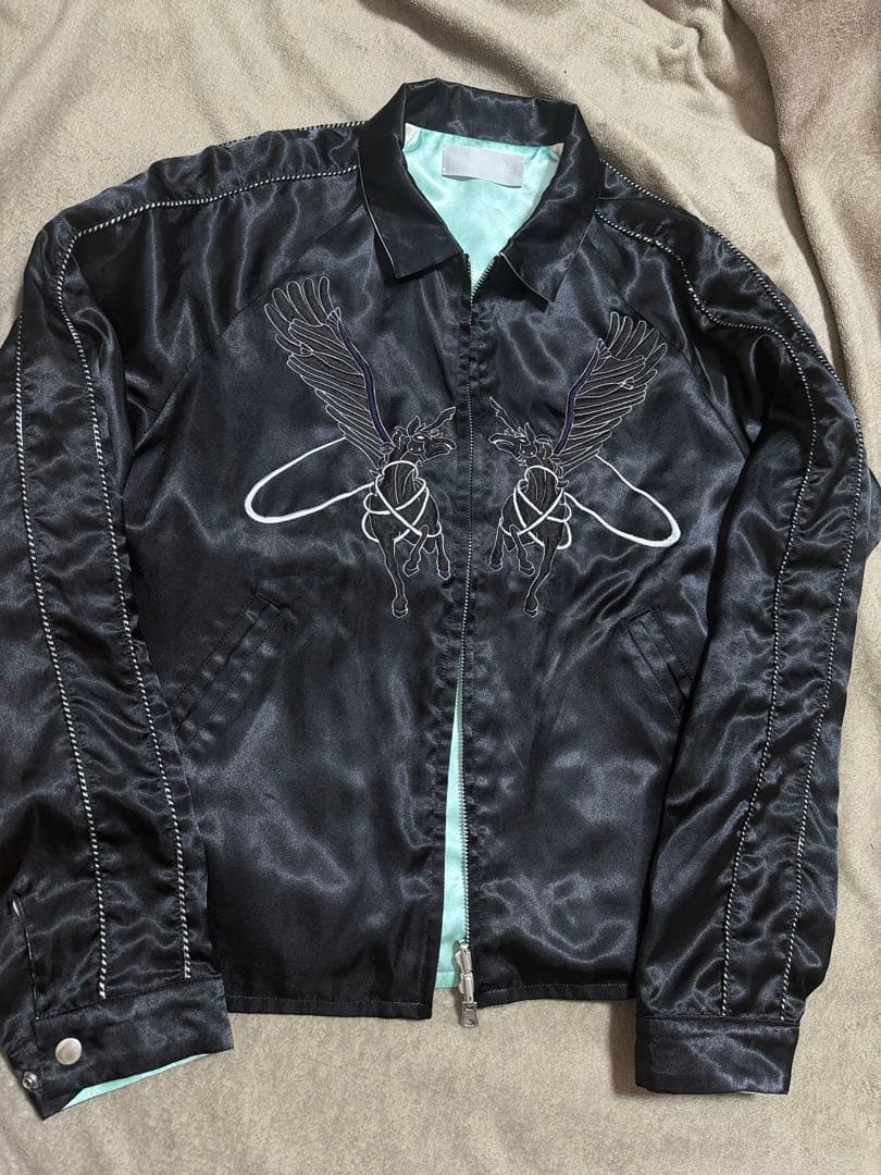 美品 日本製 LUCIOLE ２面用 馬 スカジャン サテン vintage