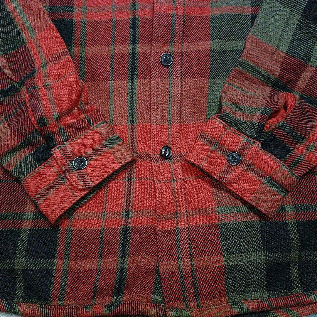 ウエスUES502552エクストラヘビーネルシャツ 赤と緑のチェック柄 長袖 L