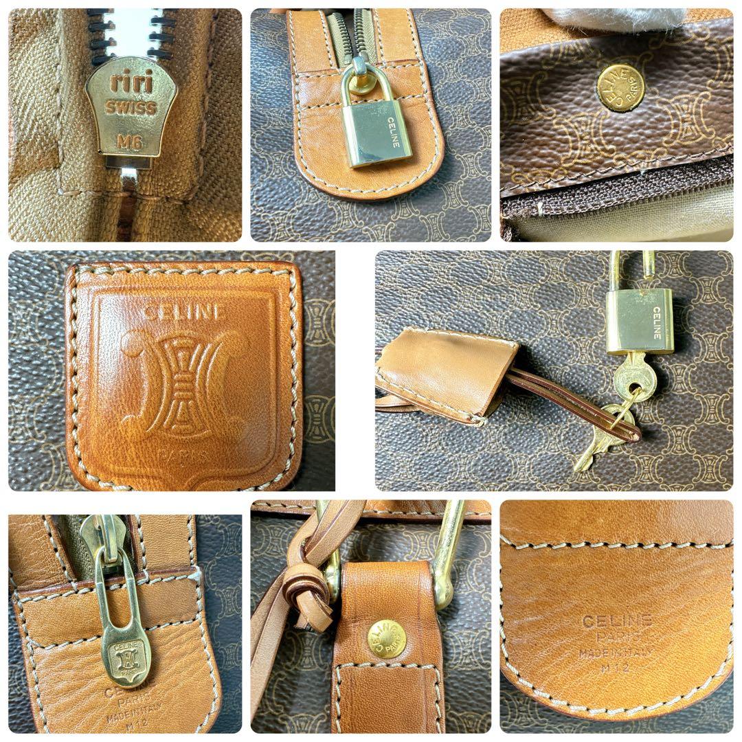 美品✨セリーヌ ボストンバック 大容量 マカダム柄 トリオンフ 鍵付き 旅行