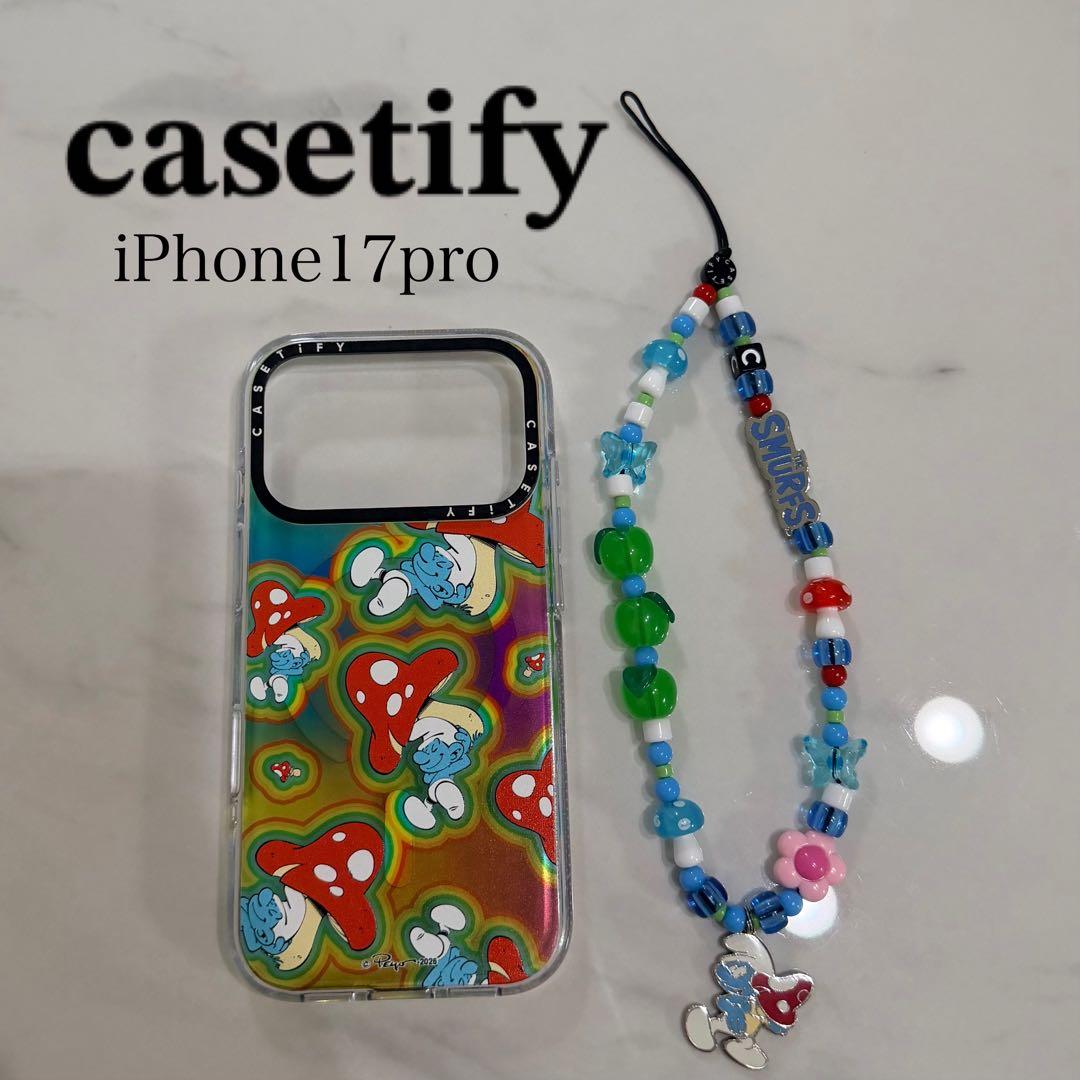 ケースティファイ iPhone17pro スマーフ ケース スマホチャーム