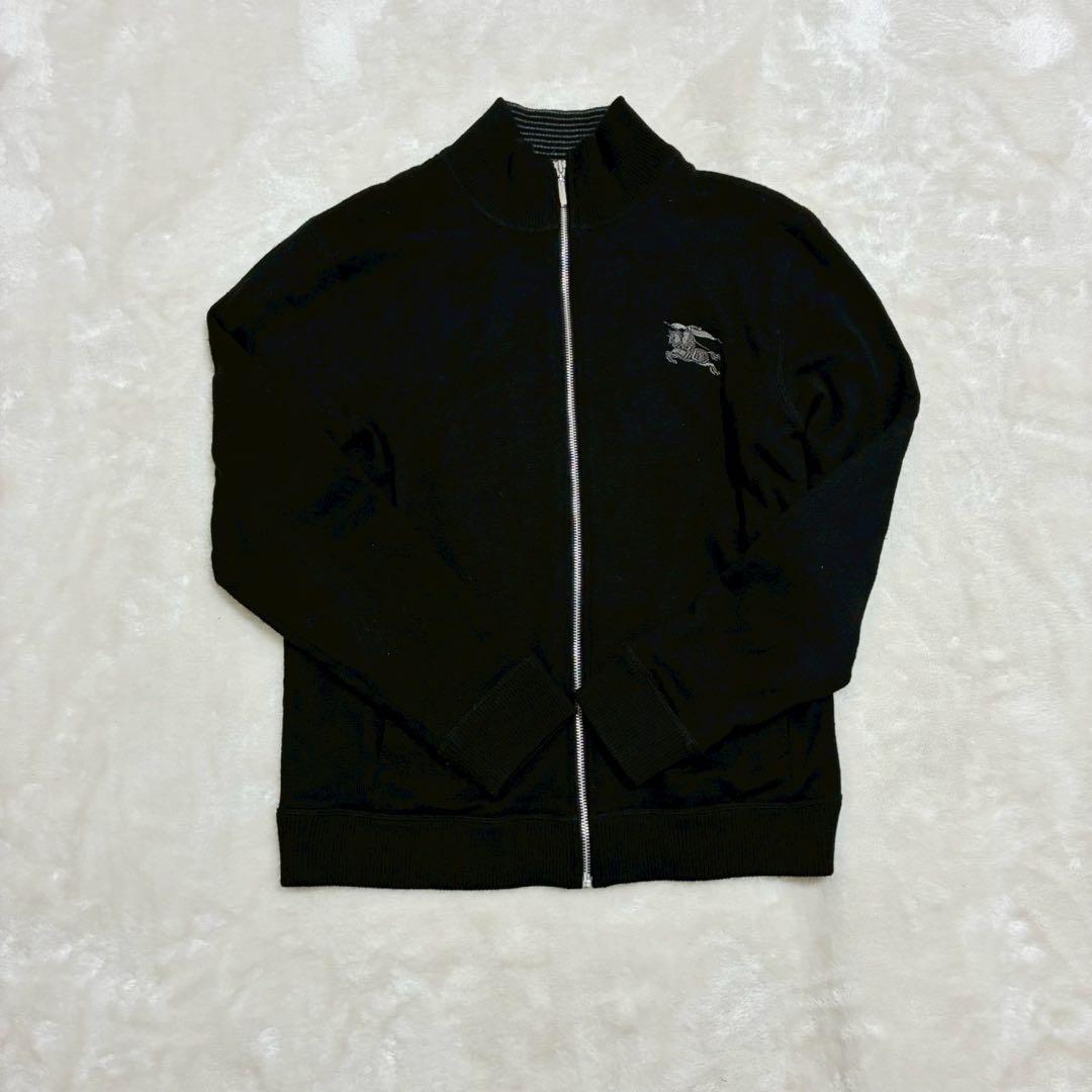 BURBERRY BLACK LABEL ドライバーズニット　ジャケット　黒　3