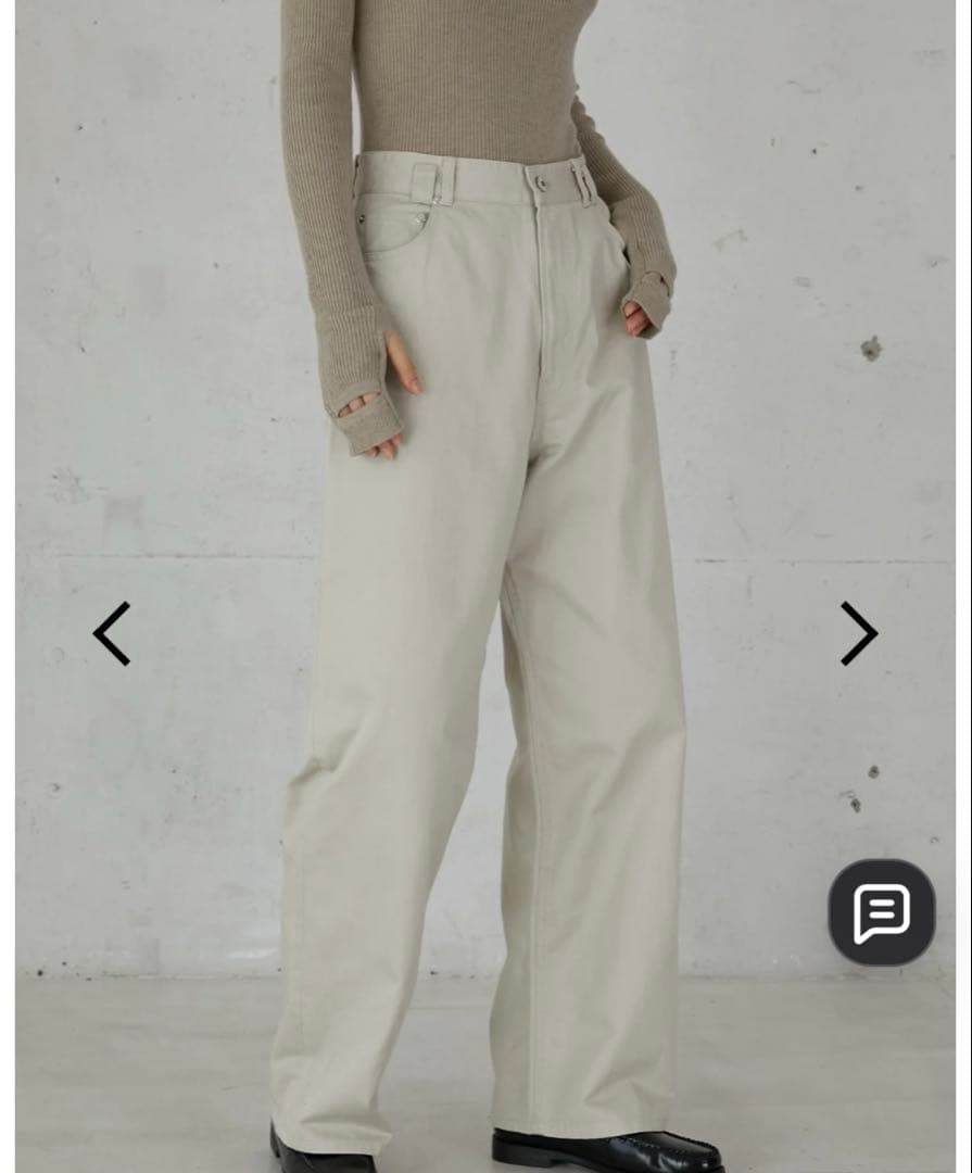 パンツ high waist straight twill pants