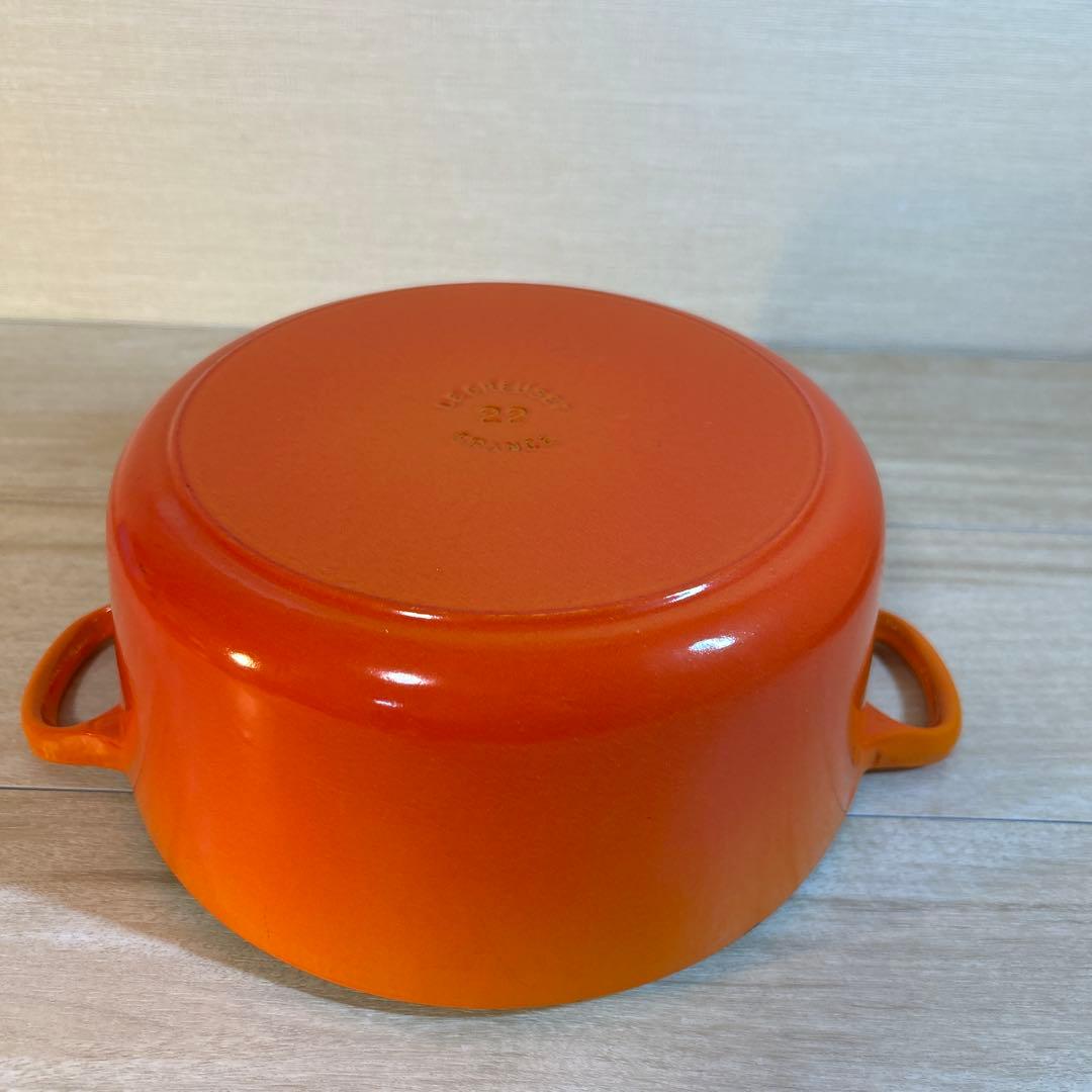 ルクルーゼ　ココットロンド　22cm オレンジ　両手鍋　鍋