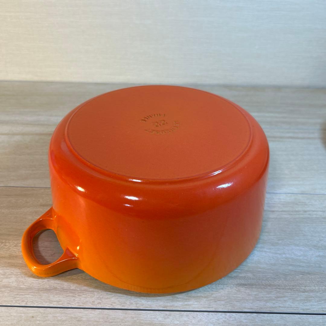 ルクルーゼ　ココットロンド　22cm オレンジ　両手鍋　鍋