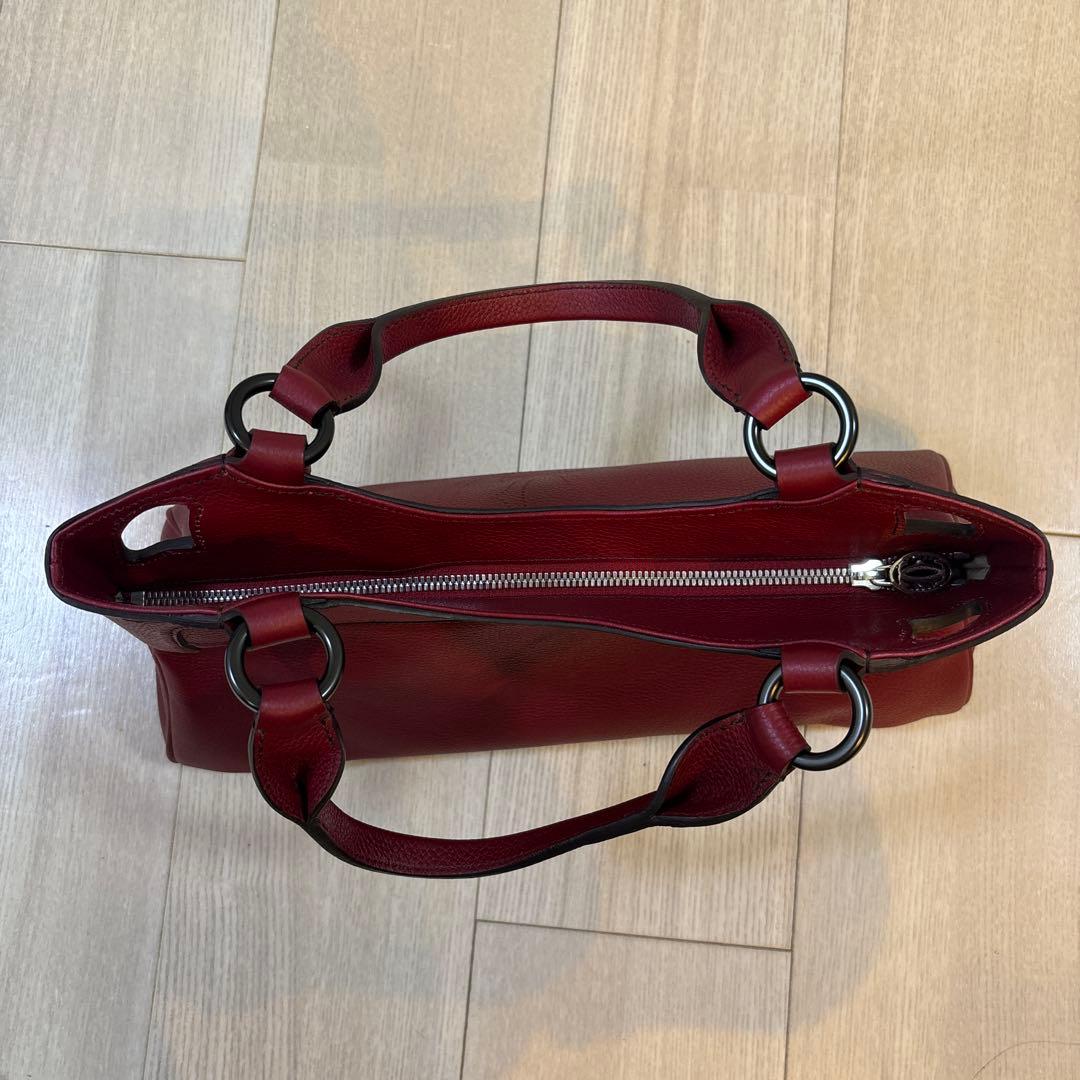 新品未使用　美品Cartier【カルティエ】マルチェロ　ハンドバッグ　赤ボルドー