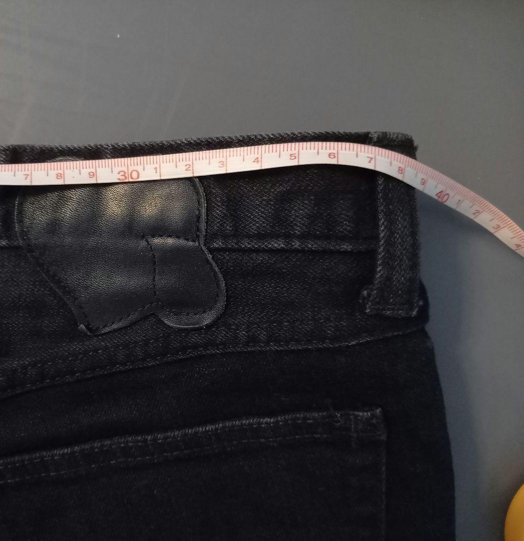 NUMBER (N)INE☆ハート涙レザーパッチ☆ブラックデニム☆スキニー☆１