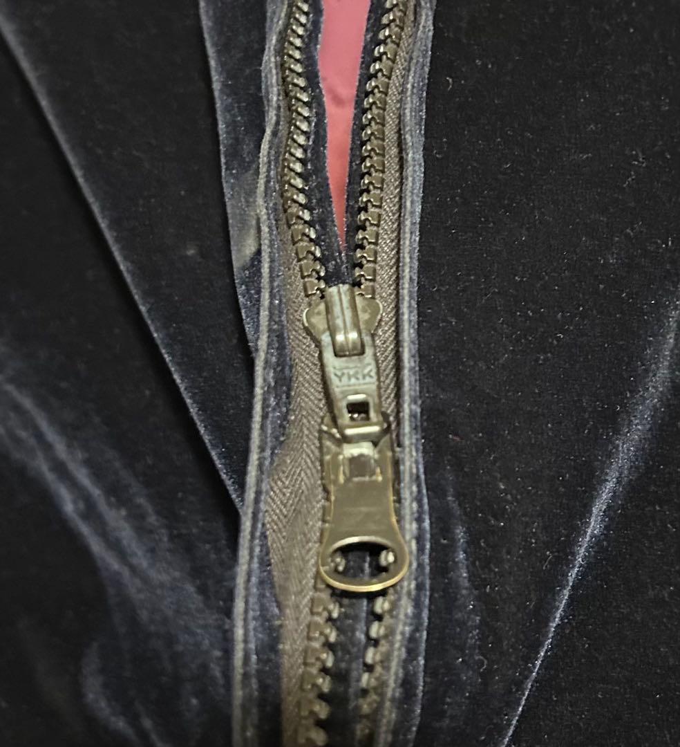 【希少】70s 国産　ヴィンテージ ベロア スイングトップ ネイビー 短丈