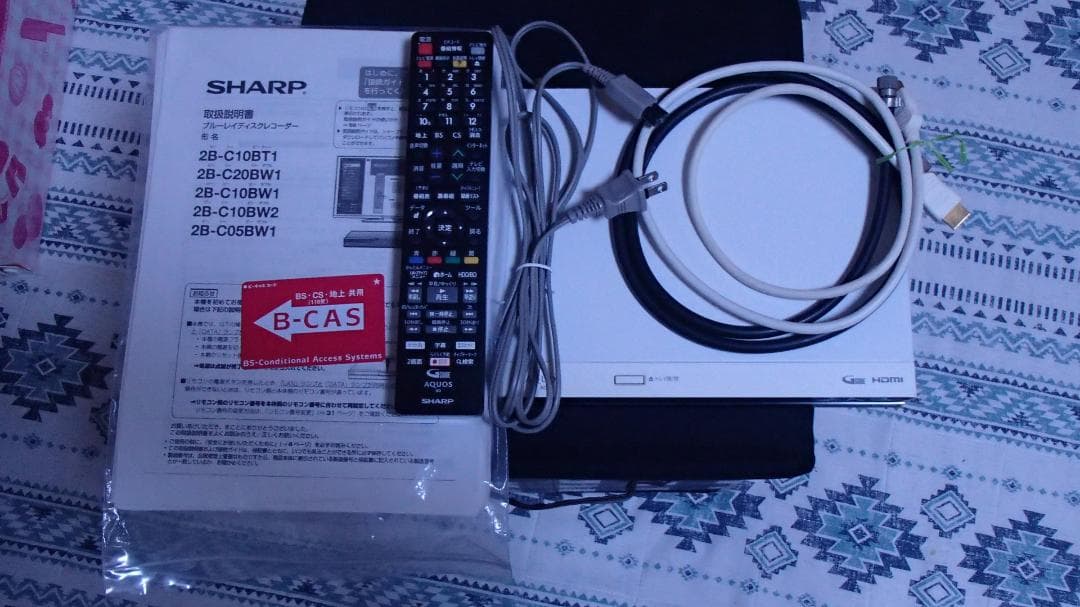安心の動作保証品SHARP ブルーレイレコーダー 2B-C10BW２、整備済み、
