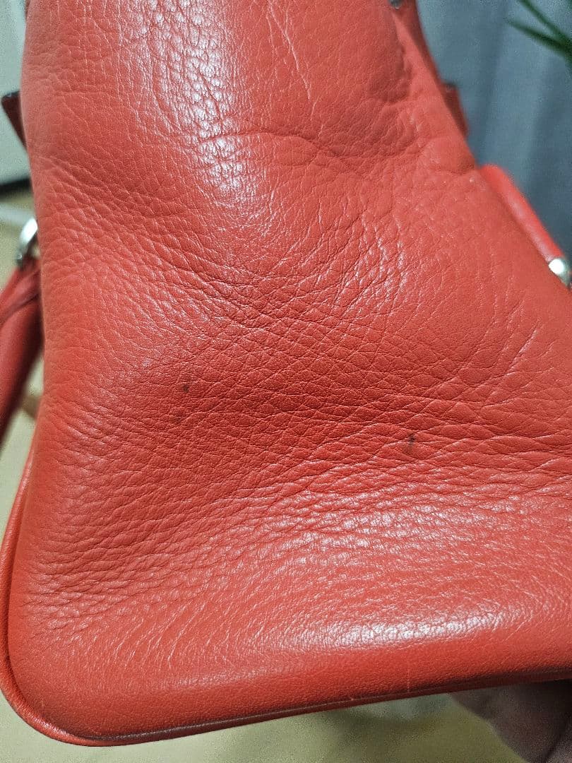 美品　COACH 赤 ハンドバッグ 高さ約23cm