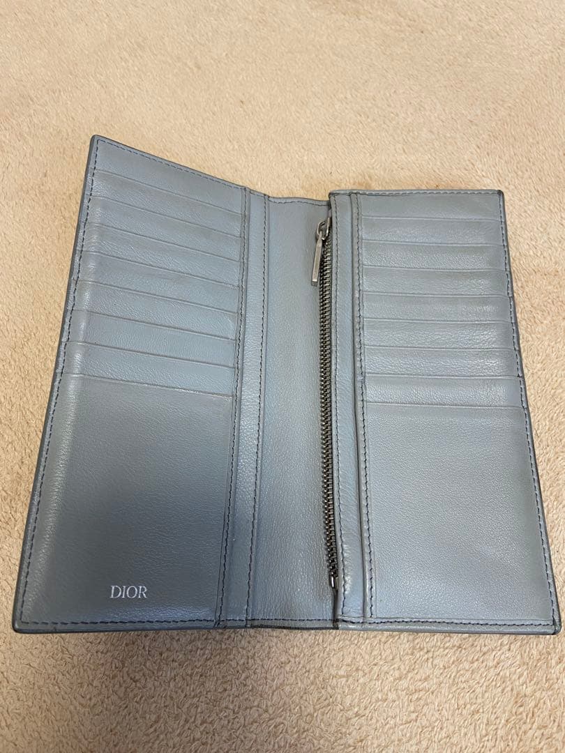 Dior ディオール　グレー 長財布 レザー