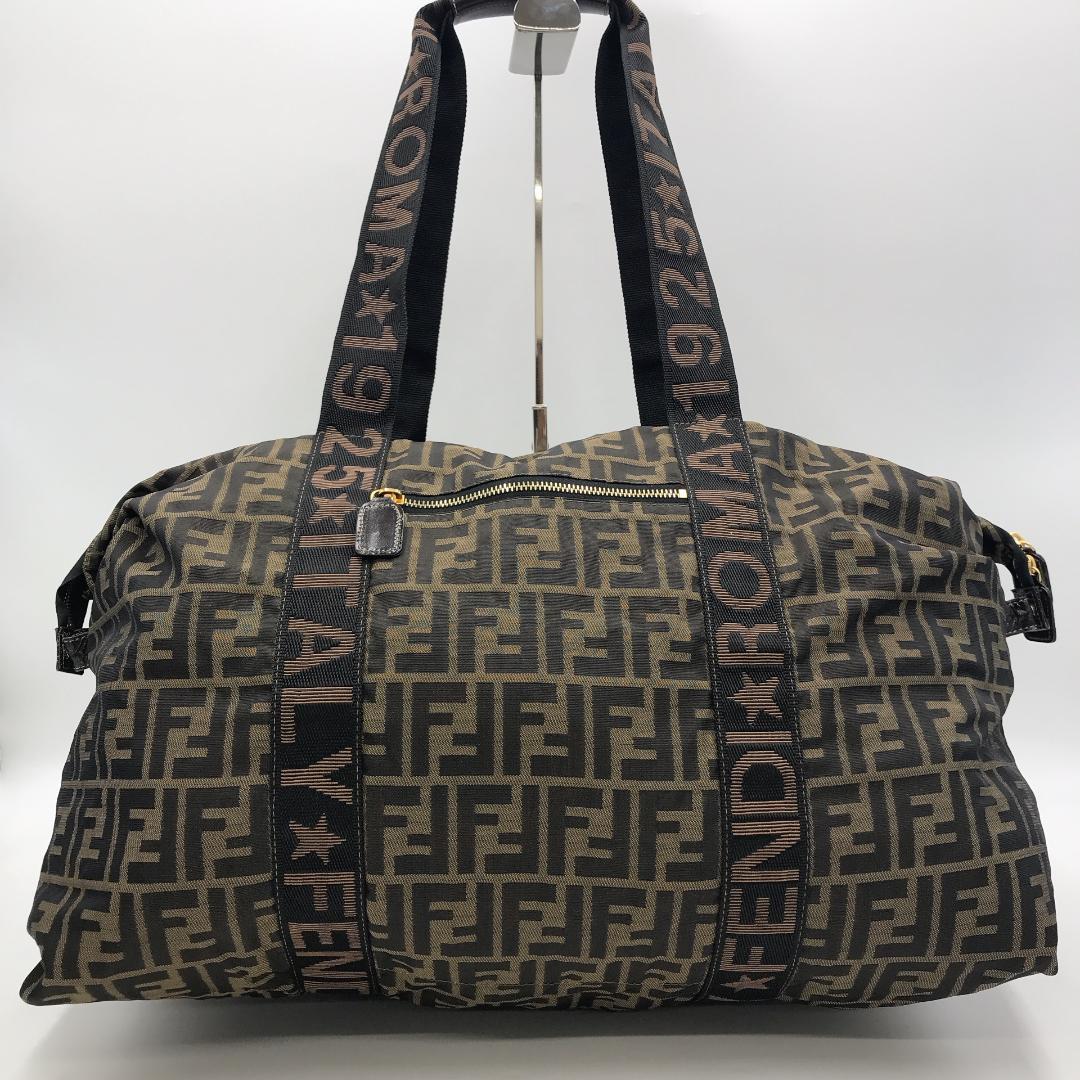 FENDI フェンディ ボストンバッグ 旅行カバン ズッカ柄 FFロゴ 大容量