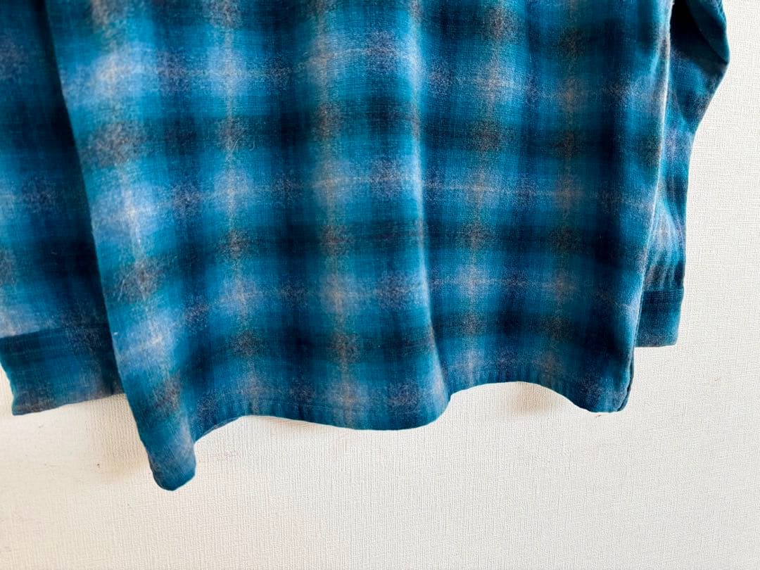 超超スペシャル 90s ペンドルトン オンブレ チェック シャツ L ターコイズ