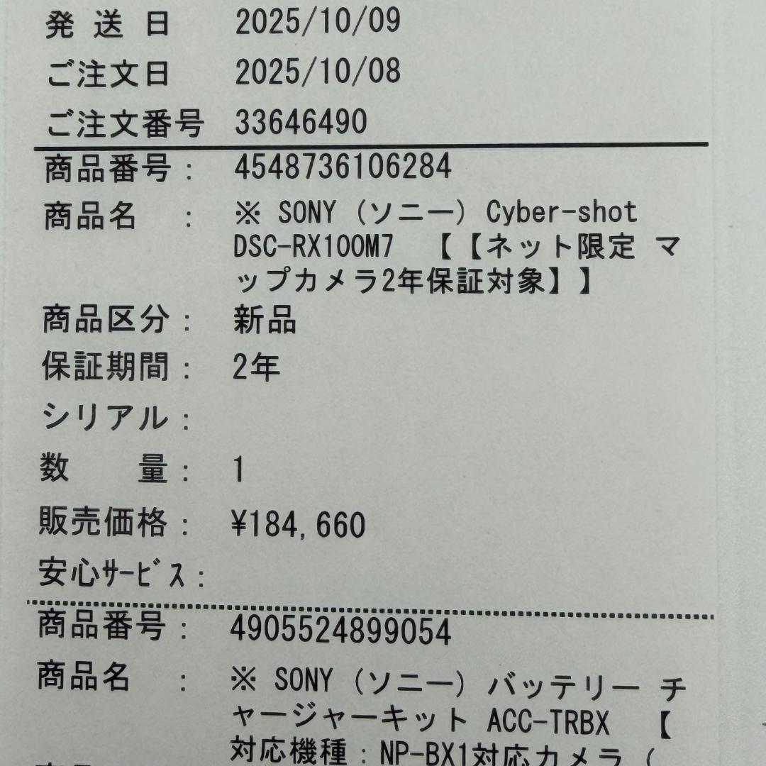 SONY DSC-RX100M7 グリップ 純正電池 SDカード付き