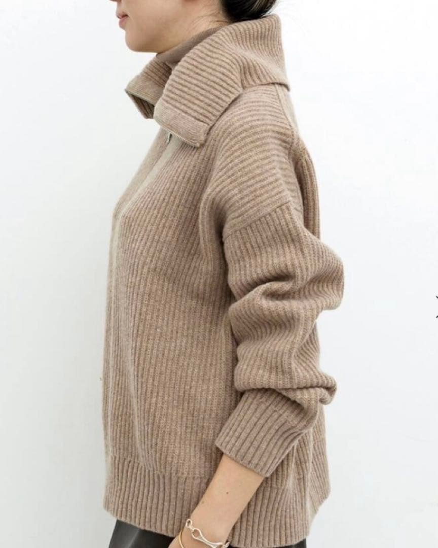 〓RIE様〓【Filipa K】HARF ZIP RIBBED WOOL KNI