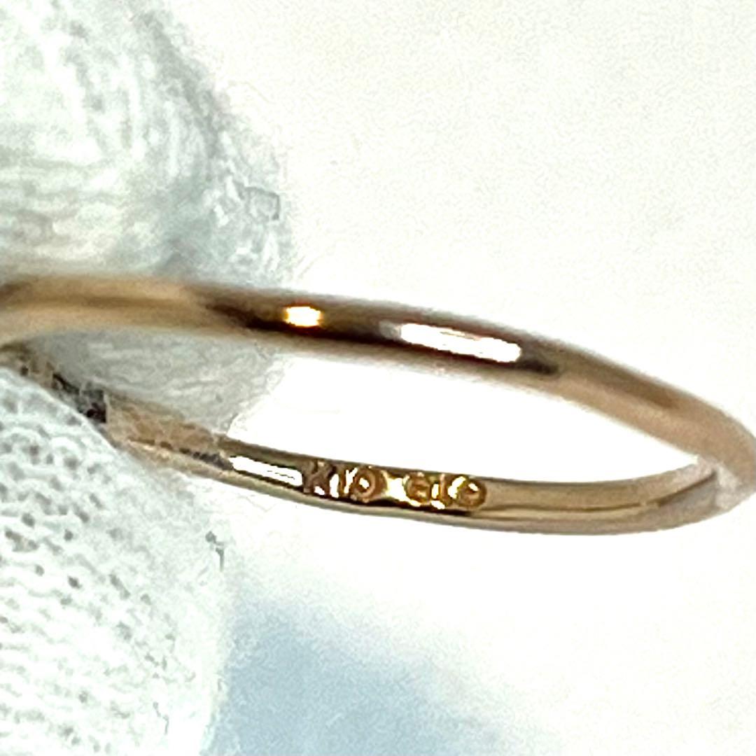 エテ K10 リング オパール ダイヤ リング ピンキーリング1号