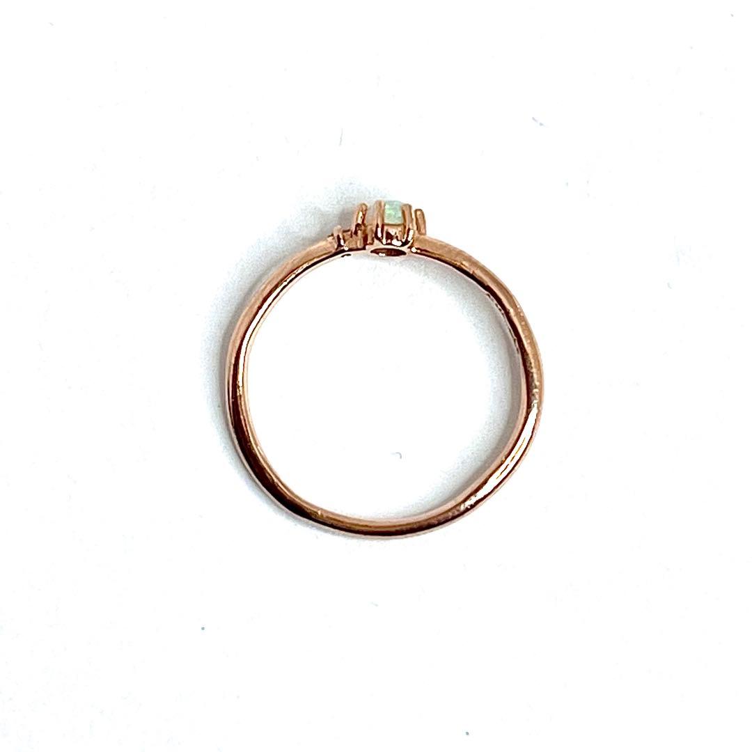 エテ K10 リング オパール ダイヤ リング ピンキーリング1号