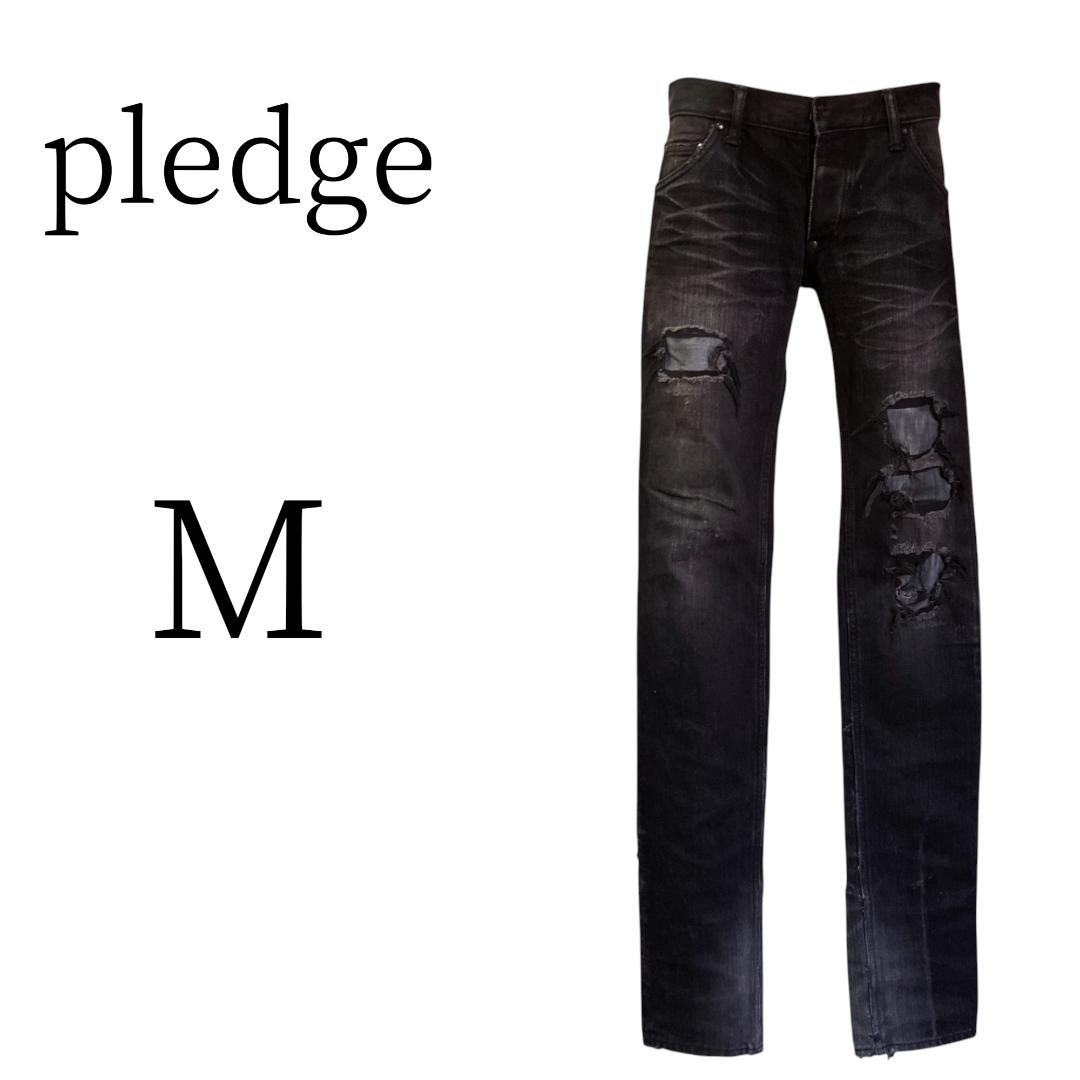 pledge プレッジ ブラック デニム・ジーンズ（その他） M