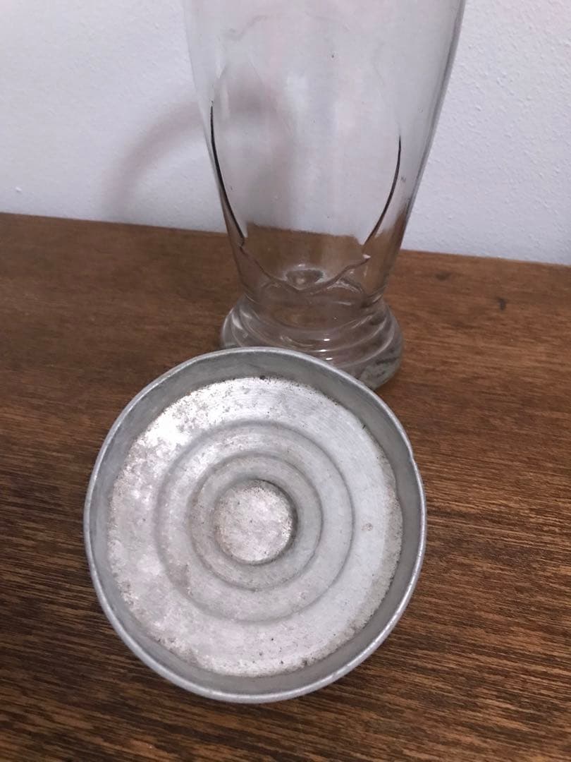 戦前 希少 昭和 瓶 ガラス瓶 脚付き 気泡 古ガラス 古道具 アンティーク