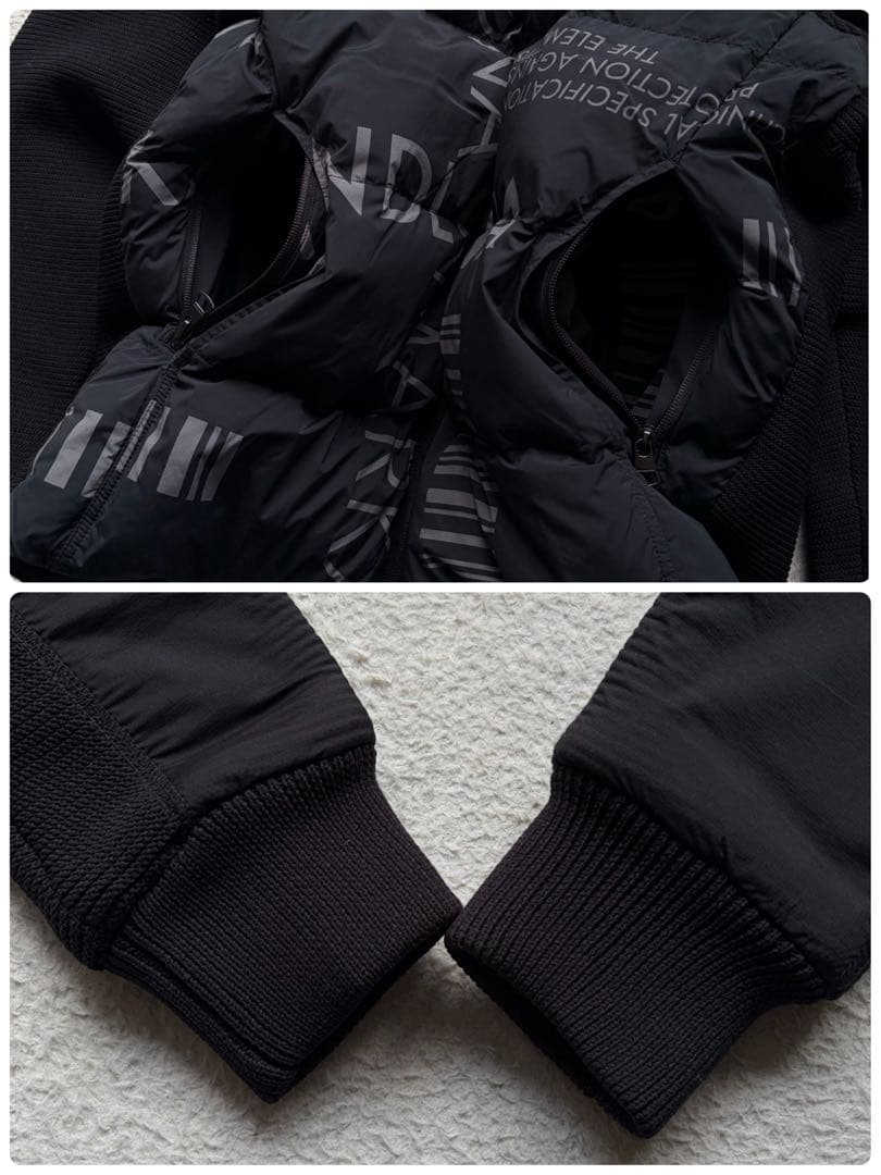 極美品✨マーク&ロナ 中綿ジャケット 総柄 異素材 黒 M 23AW 定価11万