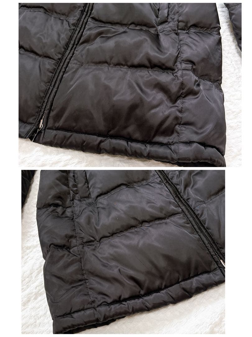 美品✨PRADA高級 ブルーフォックスファー　三角ロゴ　ベルト付き　ダウンコート