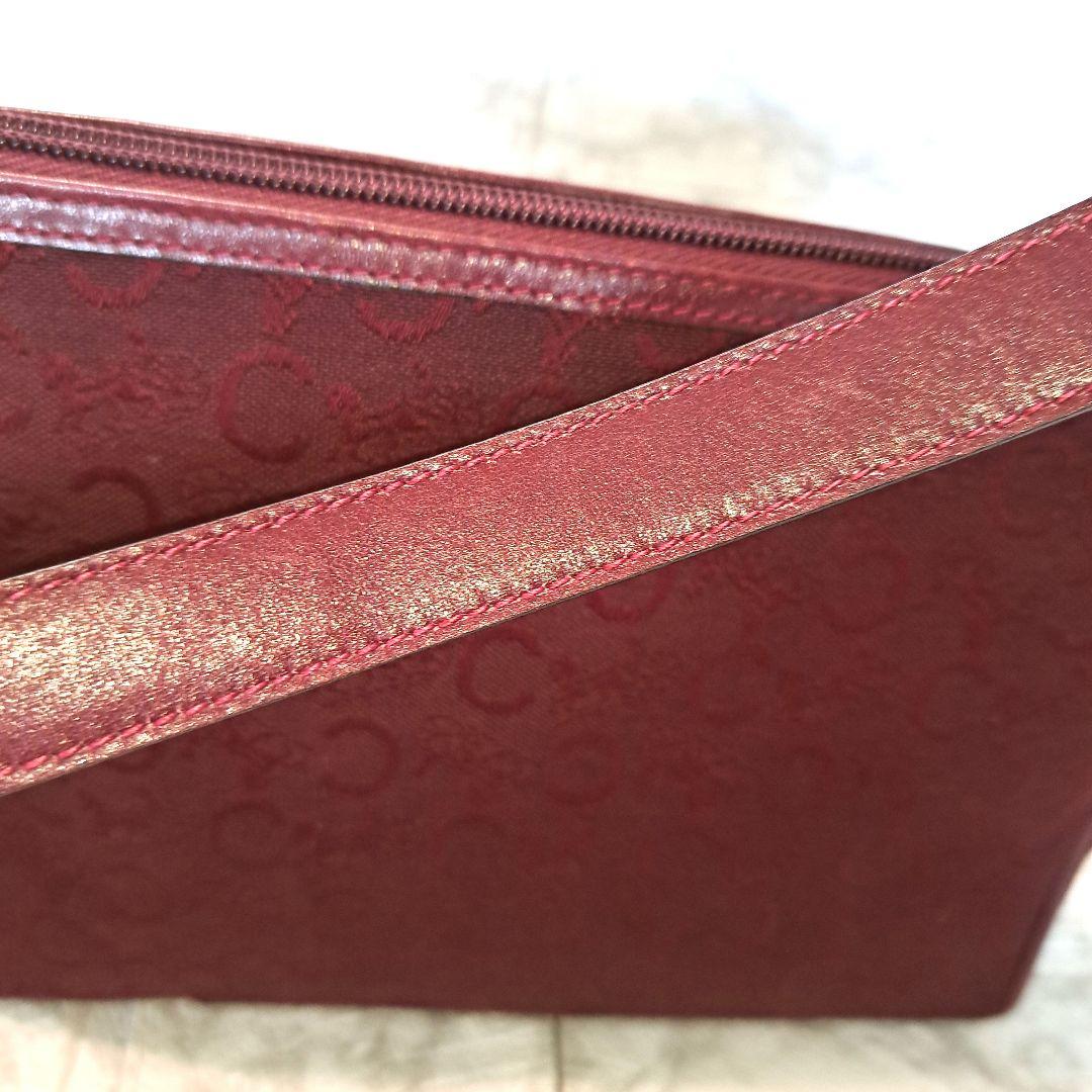✨️超美品✨️CELINE セリーヌ　Cマカダムキャンバス カーフワインレッド