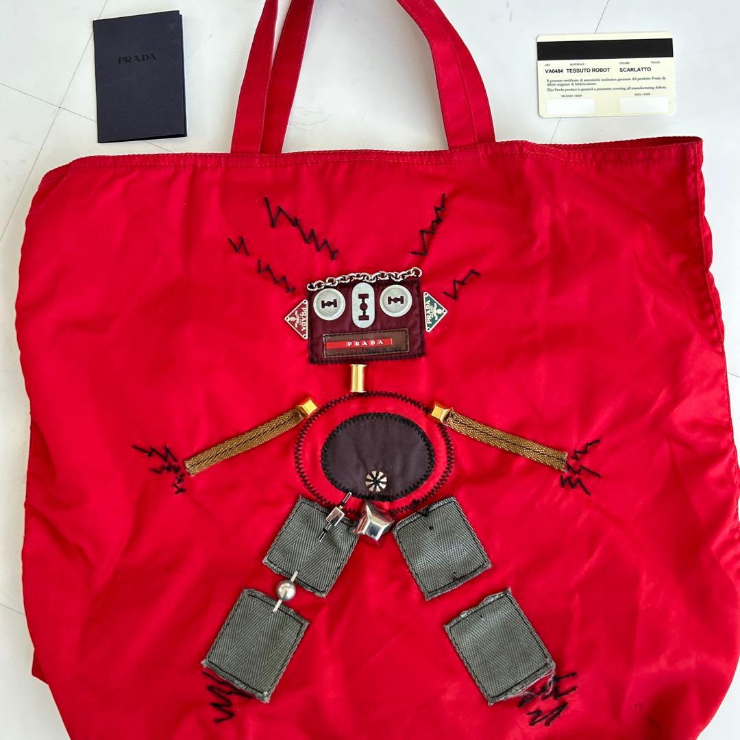 PRADA トートバッグ ナイロン ロボット 三角ロゴプレート エコバッグ訳あり