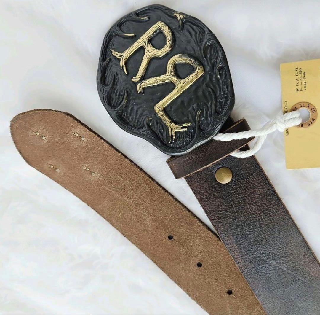 【新品】DOUBLE RL RRL ラルフローレン ロゴ レザーベルト