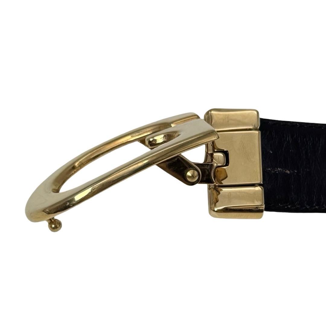 GUCCI グッチ Gバックル レザー ベルト ブラック メンズ レディース