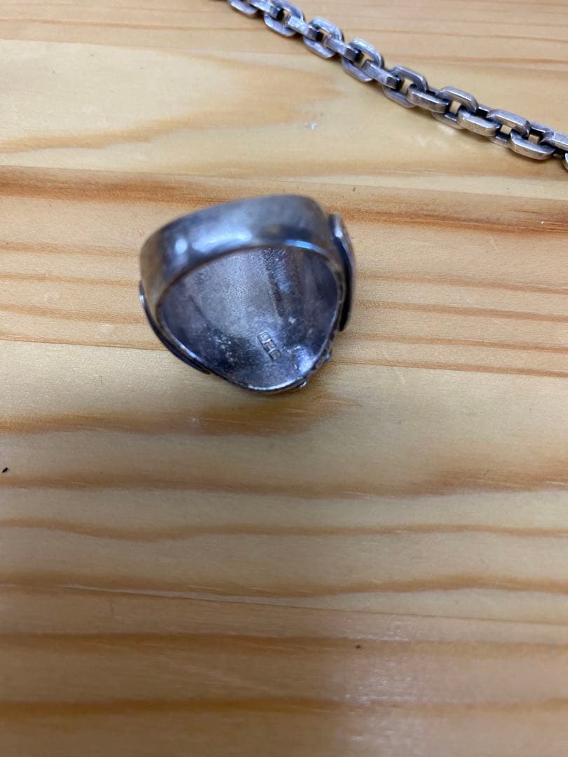 ビンテージシルバー925 ネックレス　ターコイズリング