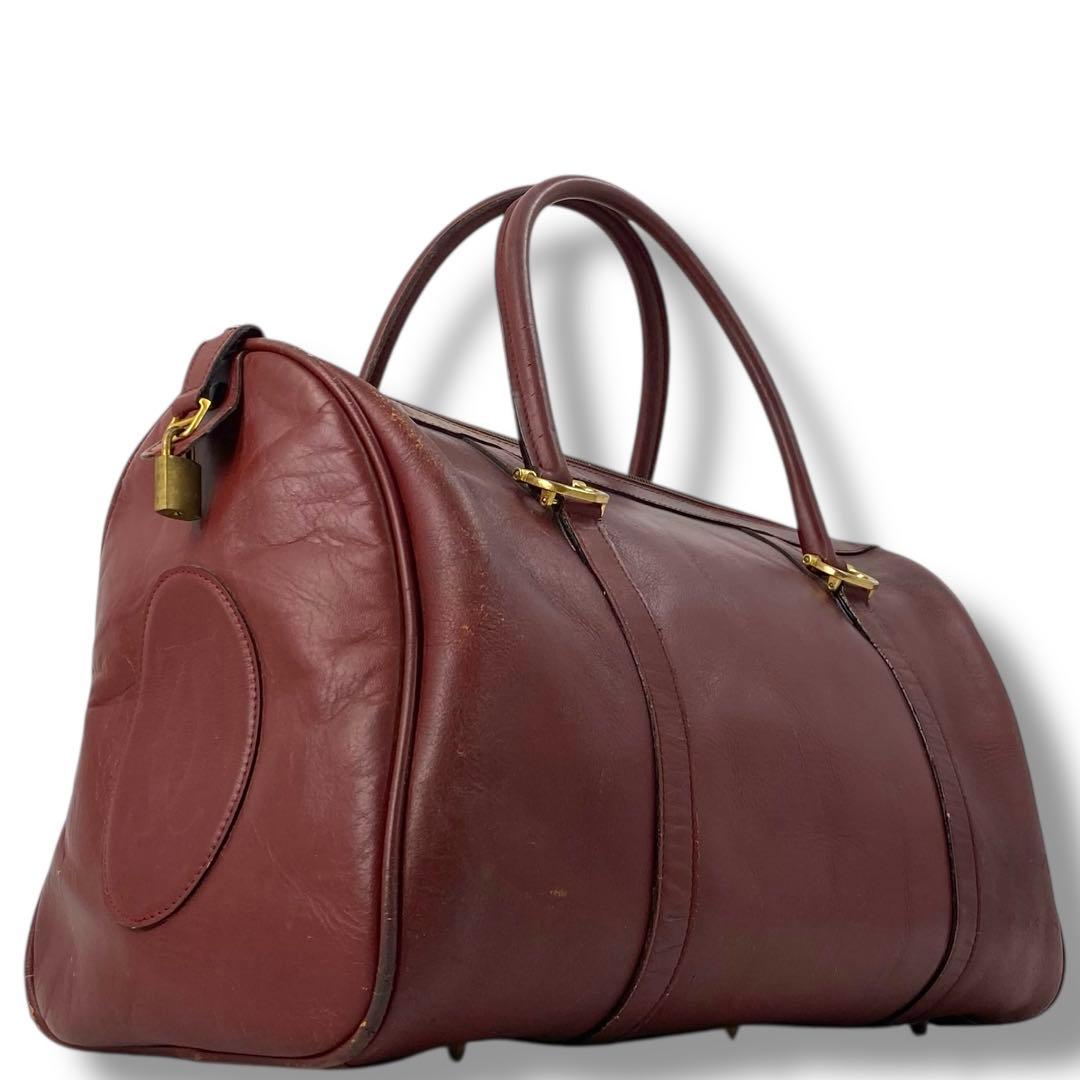 Cartier カルティエ マストライン ボストンバッグ ボルドー 本革 レザー