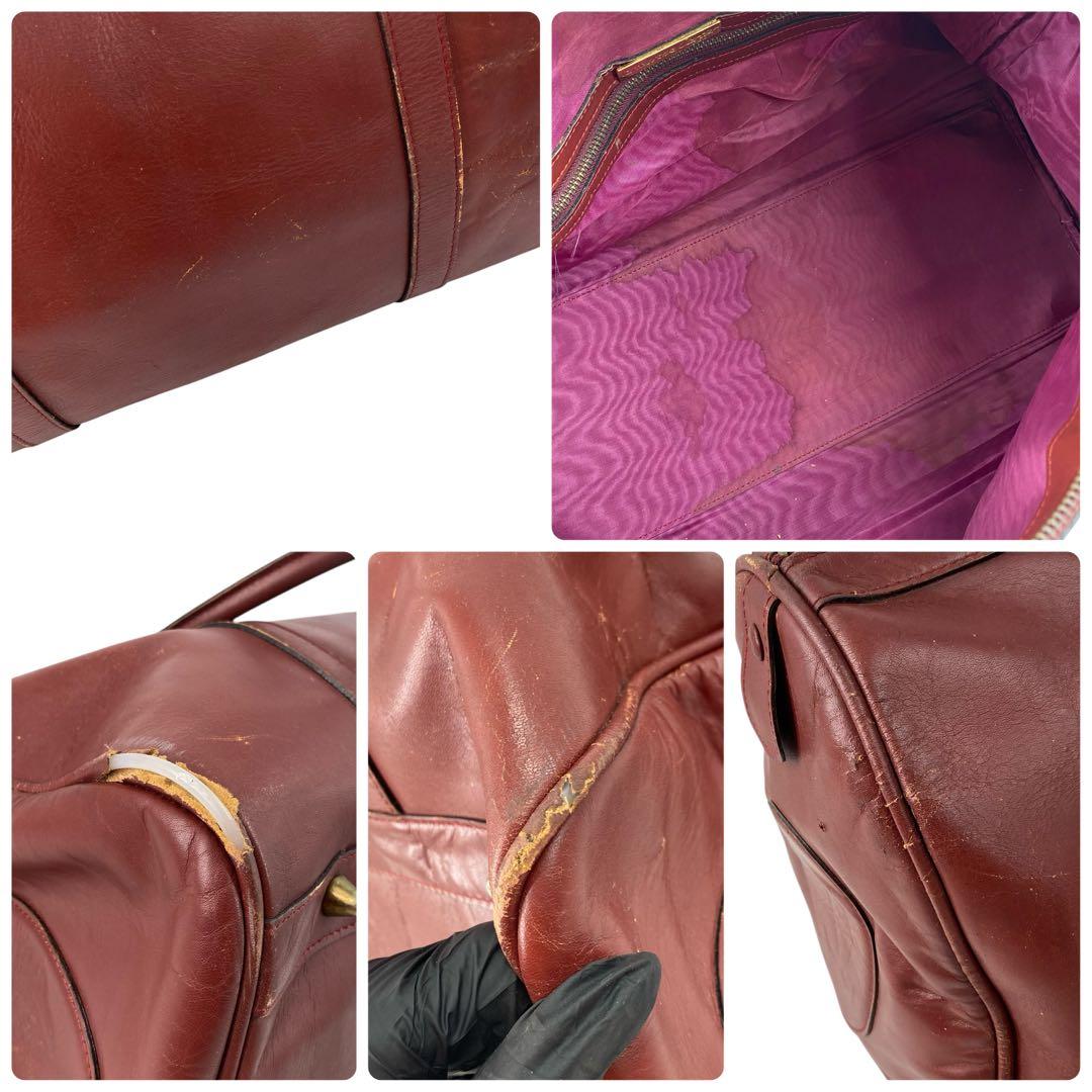 Cartier カルティエ マストライン ボストンバッグ ボルドー 本革 レザー