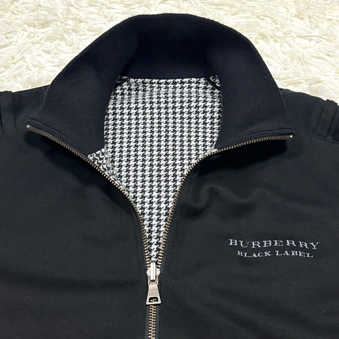 美品✨バーバリーブラックレーベル リバーシブルブルゾン 千鳥格子 ブラック M