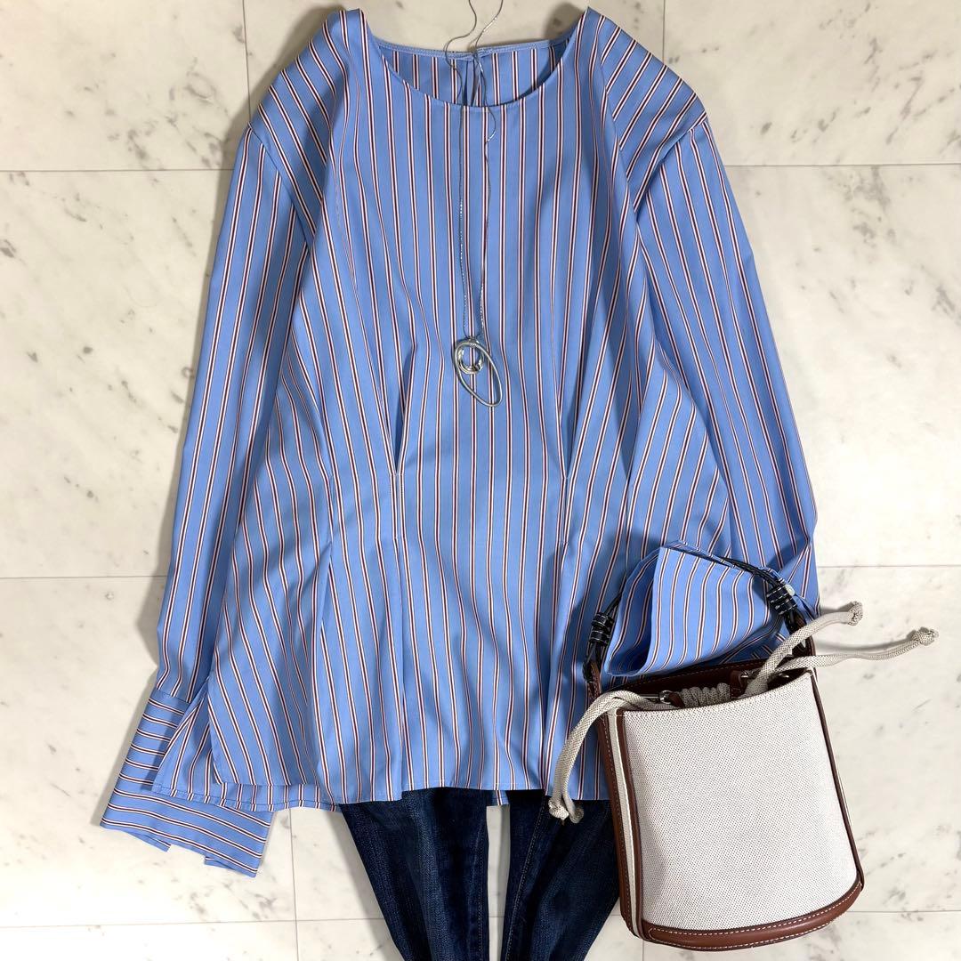 美品 マカフィー トゥモローランド コットンブロードプルオーバーブラウス 洗える