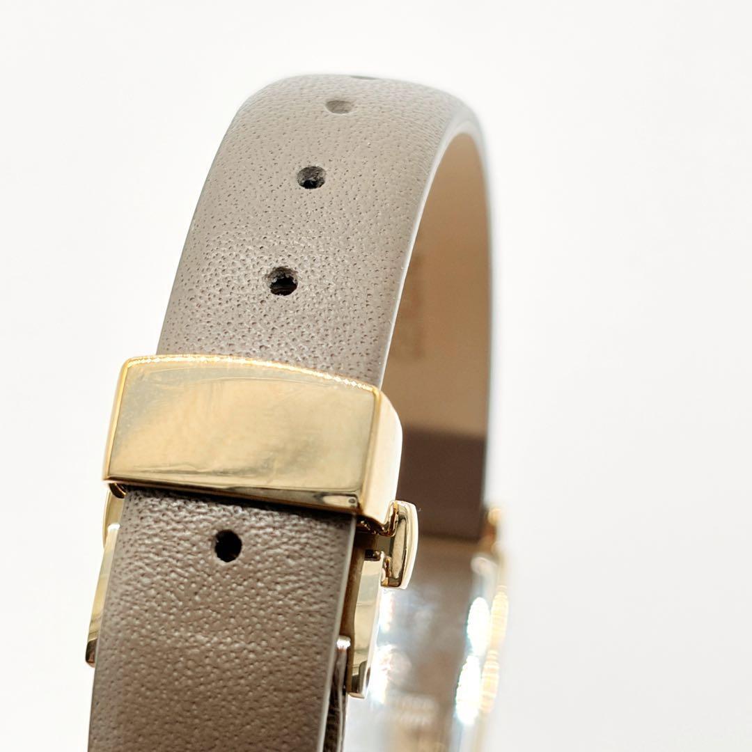 ete 腕時計 ダイヤ付 ゴールド×グレージュ ナチュラル 大人 美品