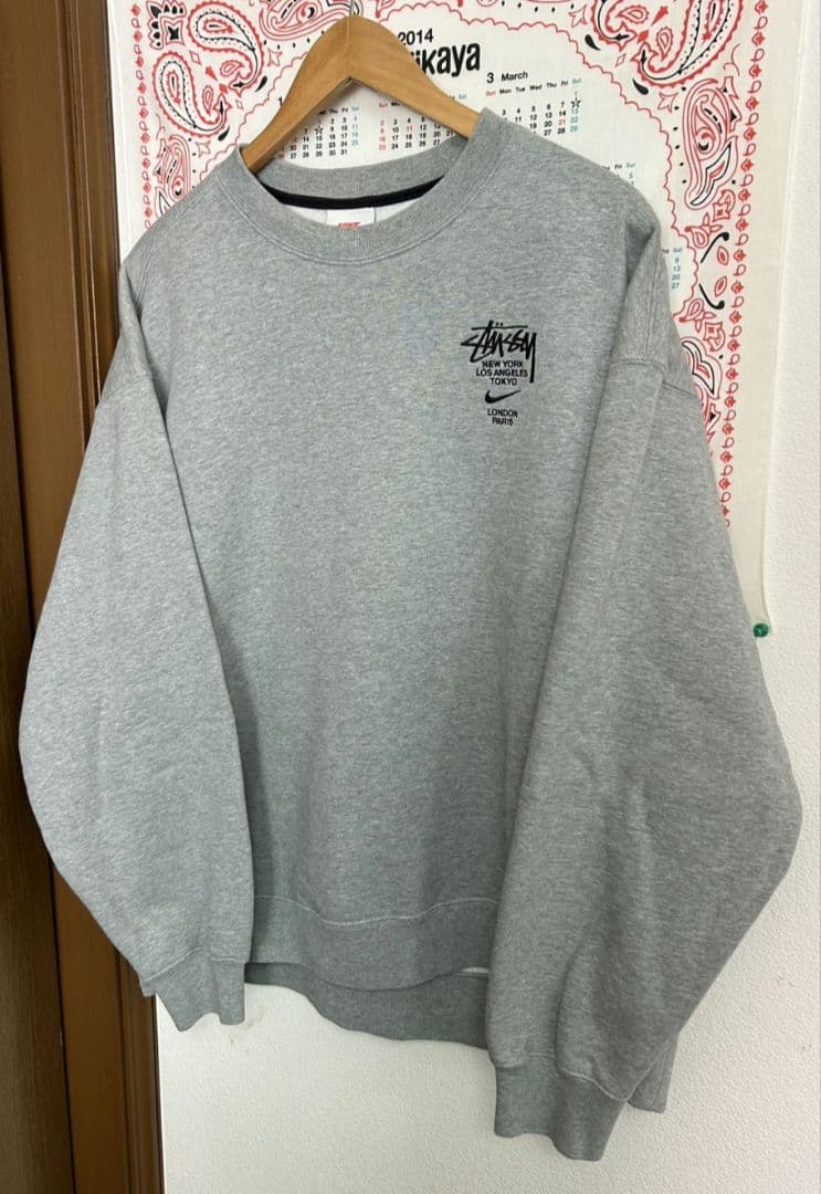 【激レア・即完売モデル】ゆるダボ　NIKE×Stussy　スウェット　グレー　L
