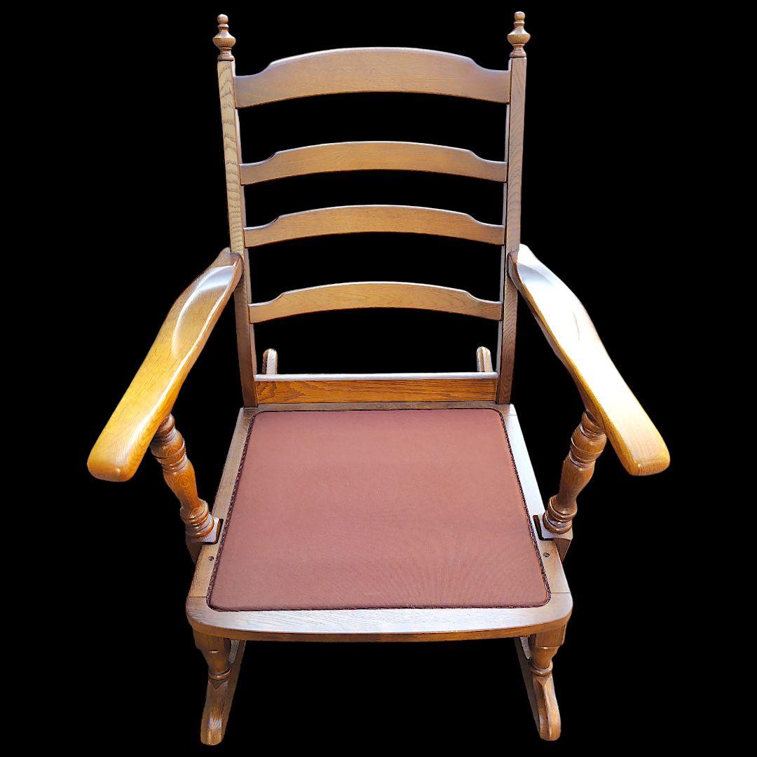 【送料込】飛騨産業 キツツキ 木製フレーム 花柄 ロッキングチェア 家具 椅子