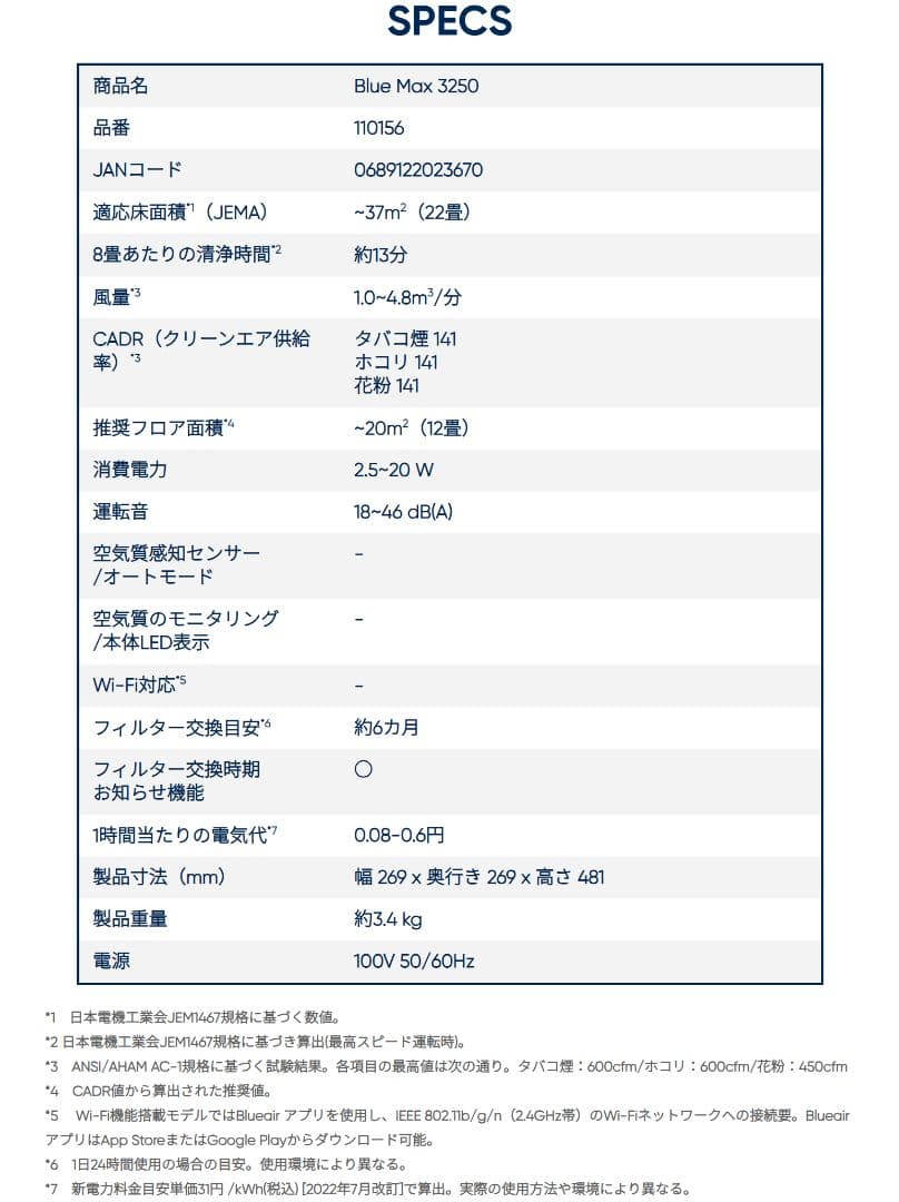 空気清浄機 ブルーエア Blueair Max 3250 22畳■美品