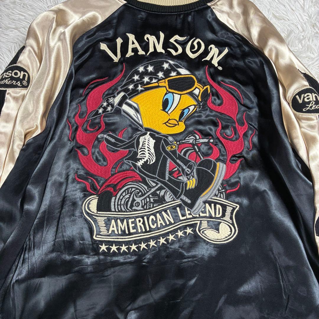 美品✨VANSON × ルーニー スカジャン 希少ピンクゴールド×ブラック