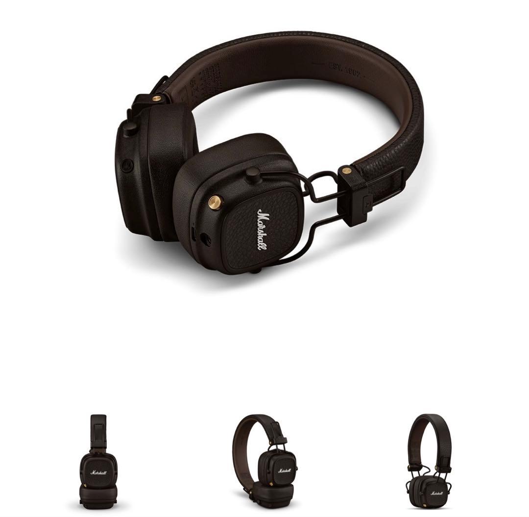 Marshall ワイヤレスオンイヤーヘッドホン Major Ⅳ ブラウン