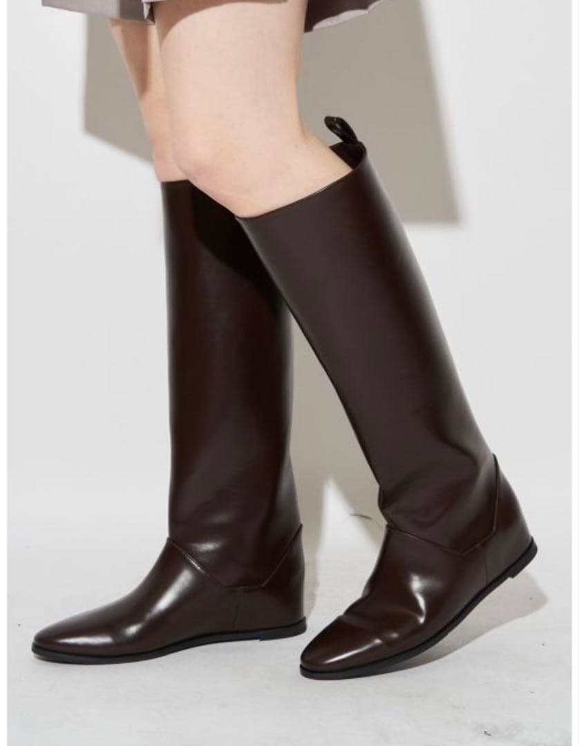 elendeek エレンディーク インヒール ロングブーツ ブラウン