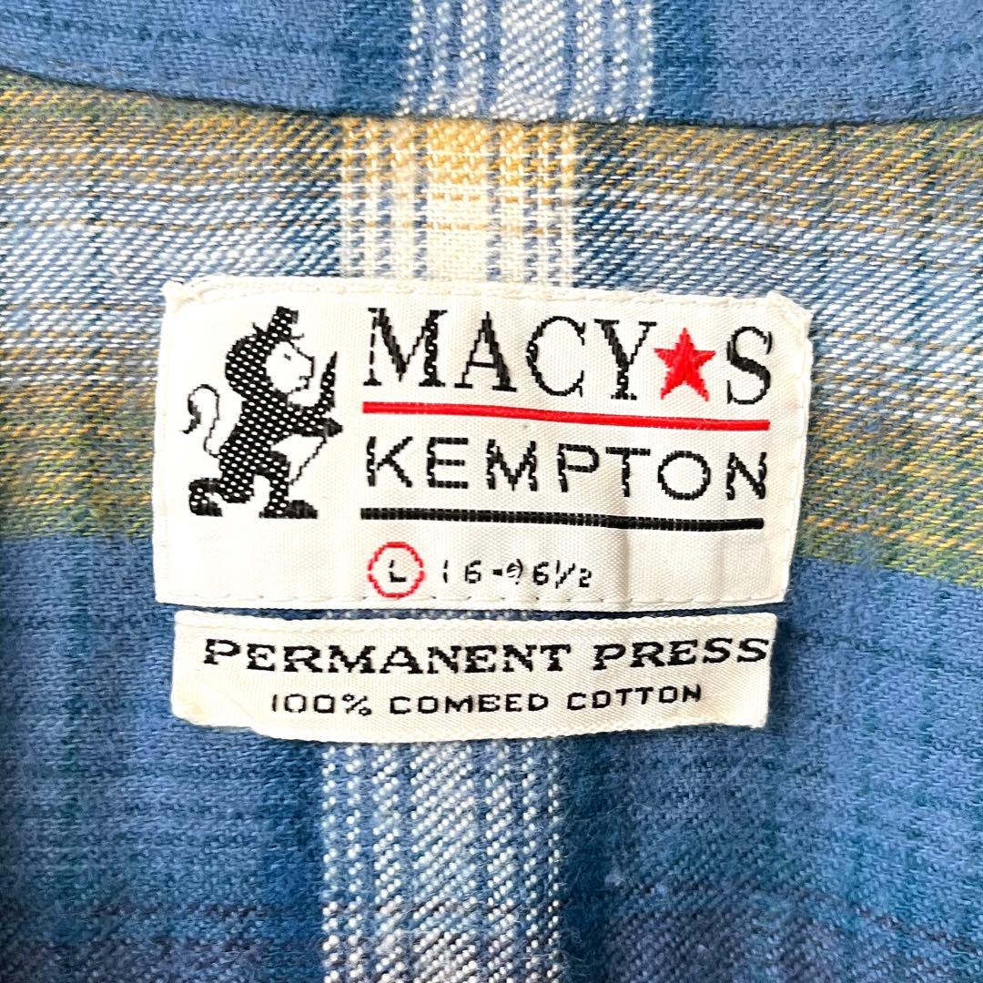 USA製 古着 60's メイシーズ オンブレ チェック オープンカラーシャツ