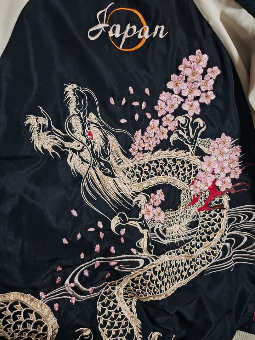 絡繰魂 美品 龍 日本限定 スカジャン vintage サテン unisex