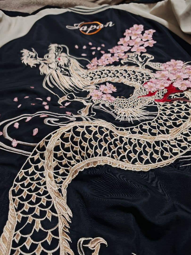 絡繰魂 美品 龍 日本限定 スカジャン vintage サテン unisex