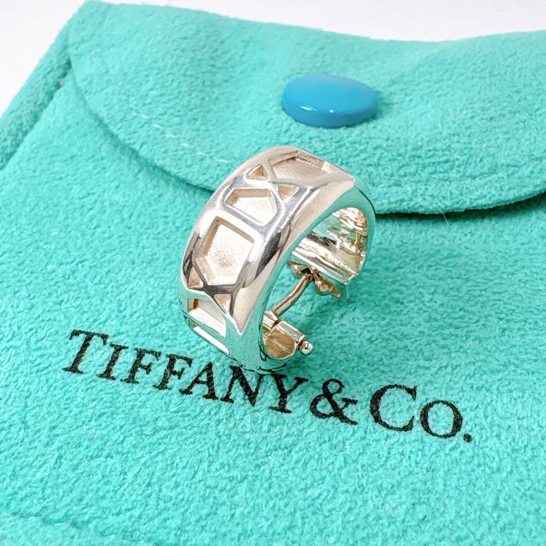 極美品 オールドティファニー アトラス フープ ピアス 片耳 シルバー925