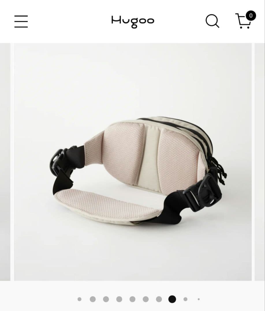 hugoo ベージュ ヒップシート 多ポケット ショルダーバッグ